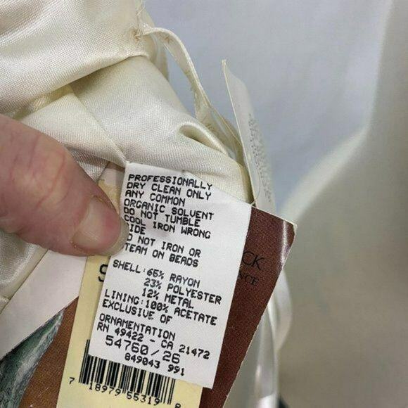 Vintage Jessica McClintock Ivory Beaded Straps Size 8 - Picture 7 of 8